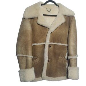 Sears 1970s Split Cowhide Mens Brown Coat (Marlboro Man) Sz 40R